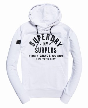 Superdry Surplus Goods Graphic Férfi Kapucnis Pulóver Fehér | ESGQV7342